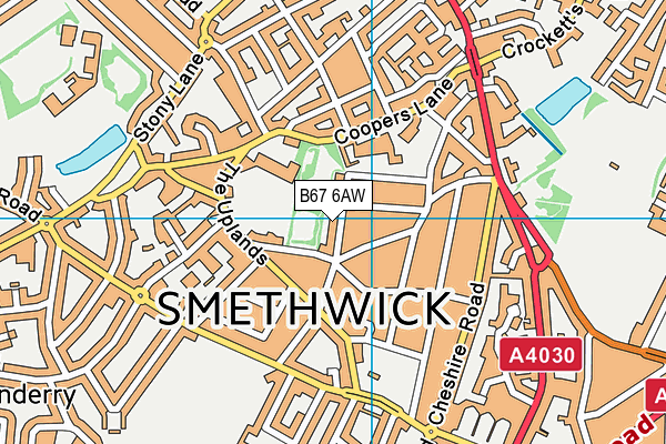 B67 6AW map - OS VectorMap District (Ordnance Survey)