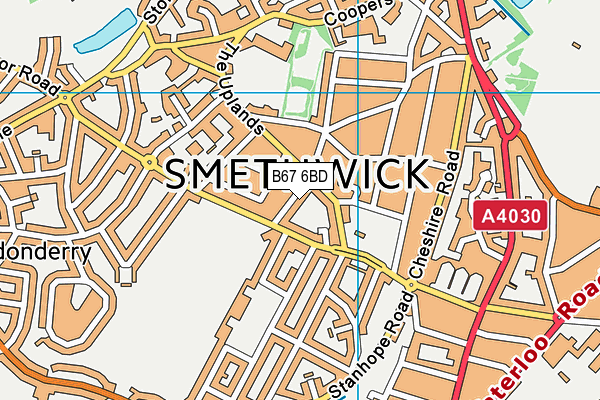 B67 6BD map - OS VectorMap District (Ordnance Survey)