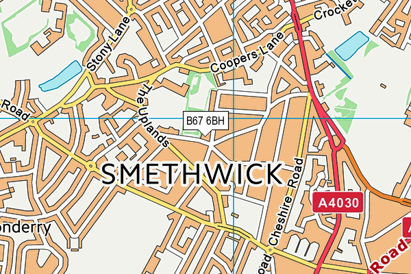 B67 6BH map - OS VectorMap District (Ordnance Survey)