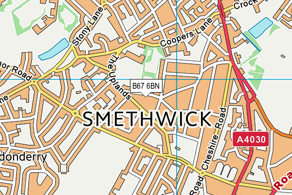 B67 6BN map - OS VectorMap District (Ordnance Survey)