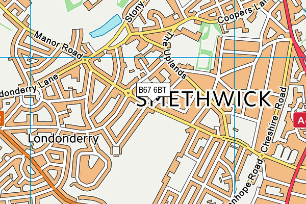 B67 6BT map - OS VectorMap District (Ordnance Survey)