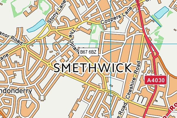 B67 6BZ map - OS VectorMap District (Ordnance Survey)