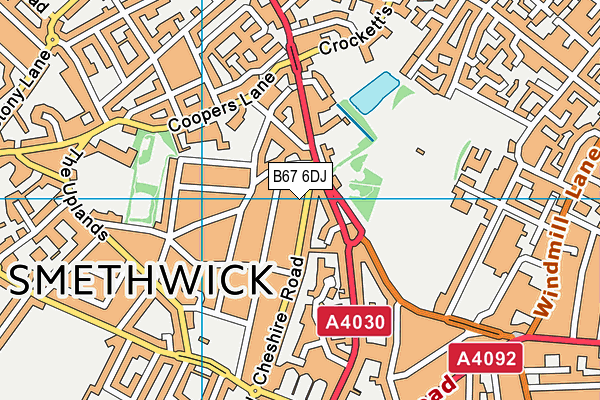 B67 6DJ map - OS VectorMap District (Ordnance Survey)