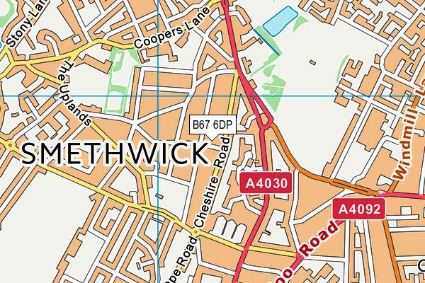 B67 6DP map - OS VectorMap District (Ordnance Survey)