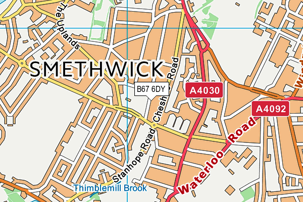 B67 6DY map - OS VectorMap District (Ordnance Survey)