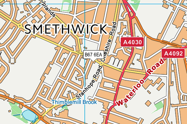 B67 6EA map - OS VectorMap District (Ordnance Survey)