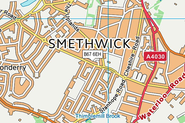 B67 6EH map - OS VectorMap District (Ordnance Survey)