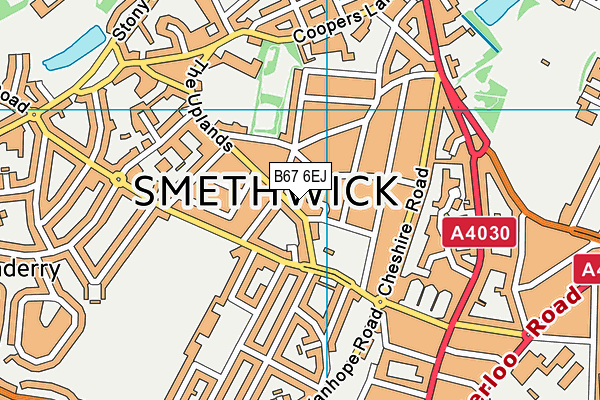 B67 6EJ map - OS VectorMap District (Ordnance Survey)