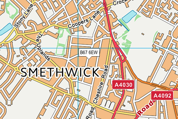 B67 6EW map - OS VectorMap District (Ordnance Survey)