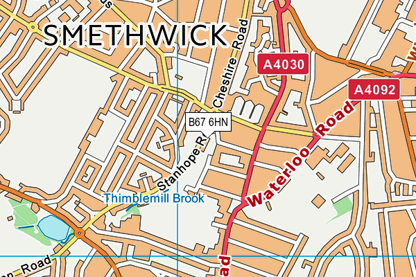 B67 6HN map - OS VectorMap District (Ordnance Survey)