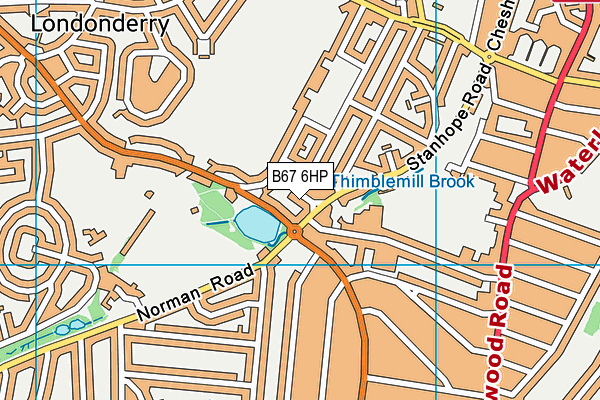 B67 6HP map - OS VectorMap District (Ordnance Survey)