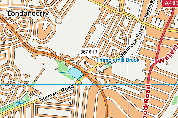 B67 6HR map - OS VectorMap District (Ordnance Survey)