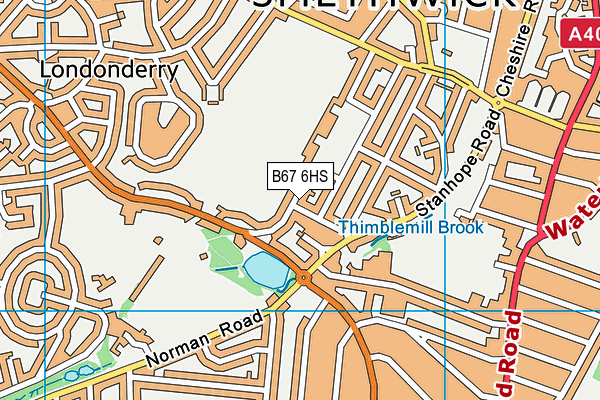 B67 6HS map - OS VectorMap District (Ordnance Survey)