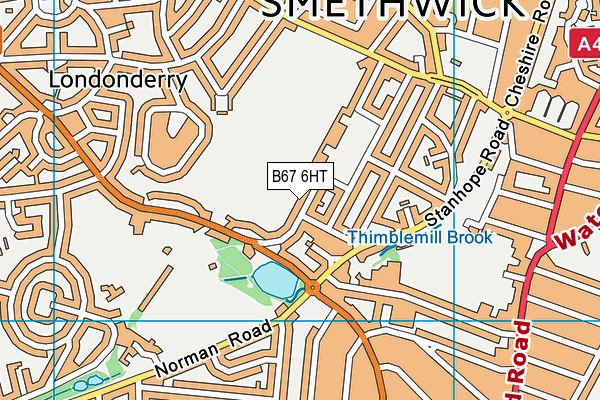 B67 6HT map - OS VectorMap District (Ordnance Survey)