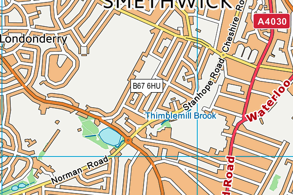 B67 6HU map - OS VectorMap District (Ordnance Survey)