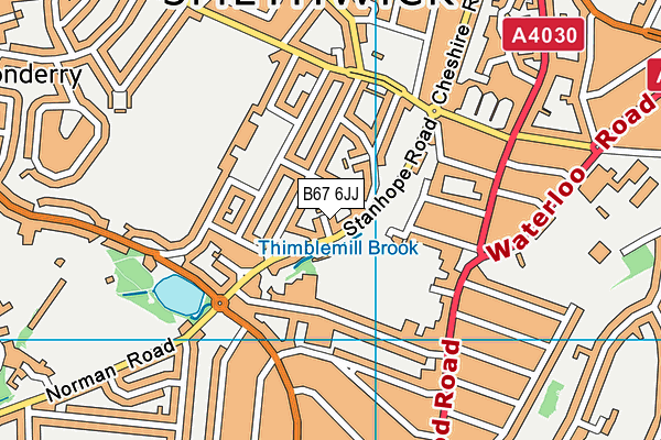 B67 6JJ map - OS VectorMap District (Ordnance Survey)