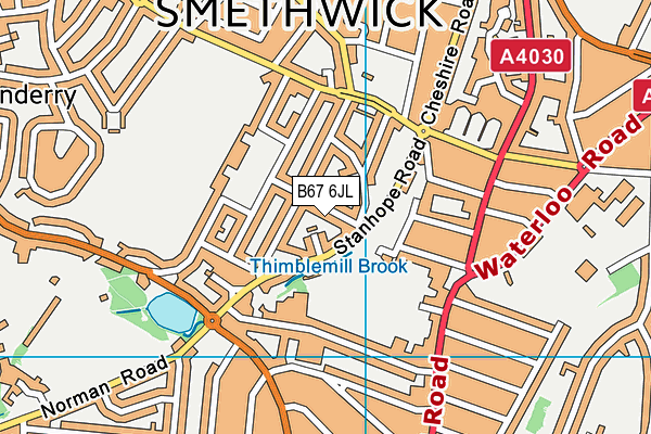 B67 6JL map - OS VectorMap District (Ordnance Survey)