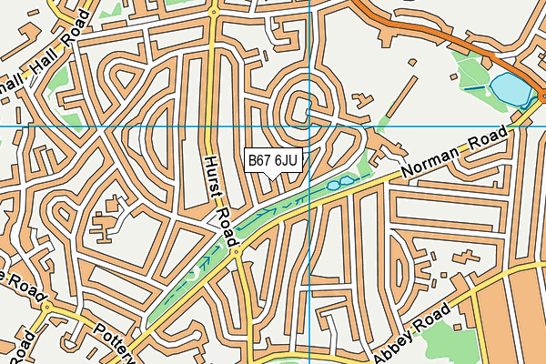 B67 6JU map - OS VectorMap District (Ordnance Survey)