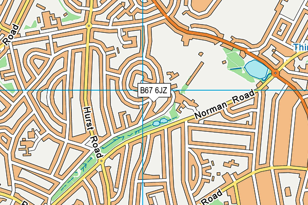 B67 6JZ map - OS VectorMap District (Ordnance Survey)