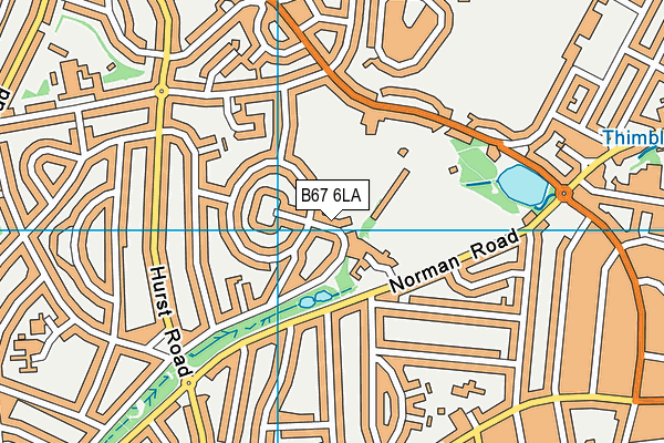 B67 6LA map - OS VectorMap District (Ordnance Survey)