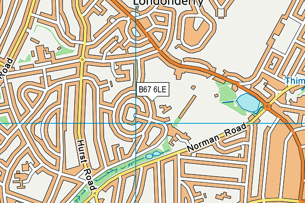 B67 6LE map - OS VectorMap District (Ordnance Survey)