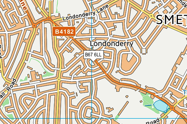 B67 6LL map - OS VectorMap District (Ordnance Survey)