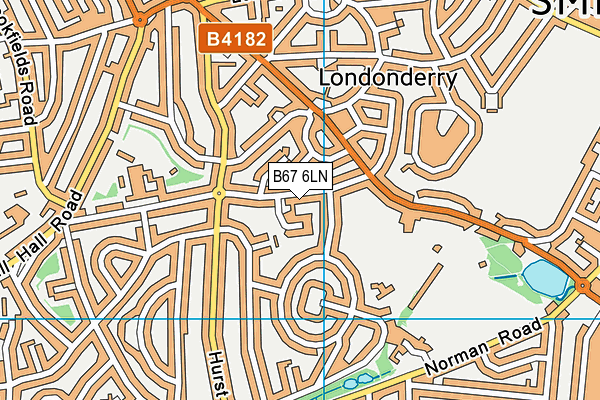 B67 6LN map - OS VectorMap District (Ordnance Survey)