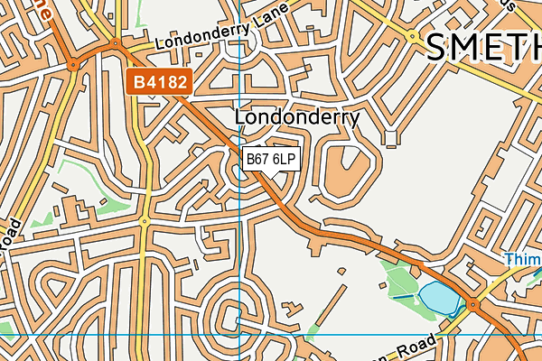 B67 6LP map - OS VectorMap District (Ordnance Survey)