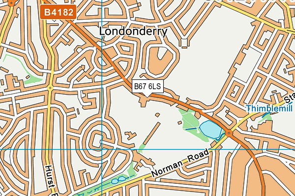 B67 6LS map - OS VectorMap District (Ordnance Survey)