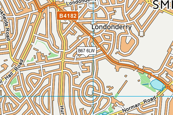 B67 6LW map - OS VectorMap District (Ordnance Survey)