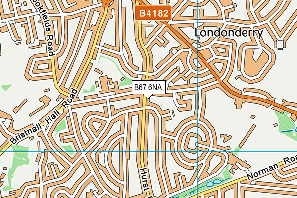 B67 6NA map - OS VectorMap District (Ordnance Survey)