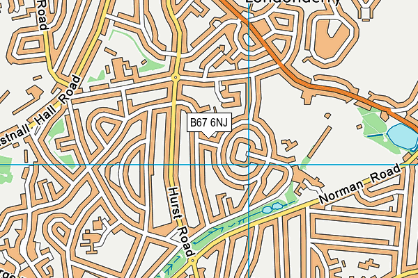 B67 6NJ map - OS VectorMap District (Ordnance Survey)