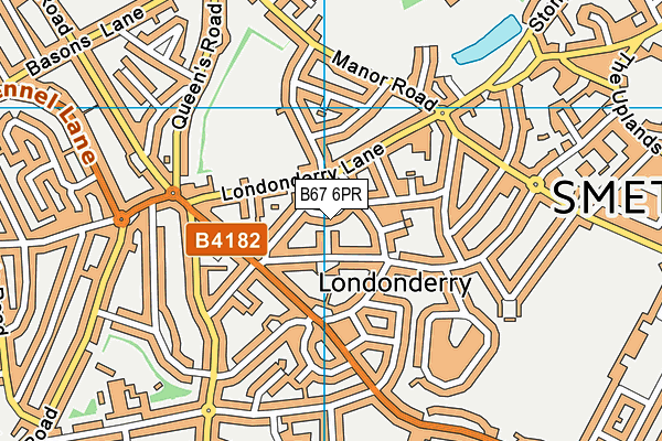 B67 6PR map - OS VectorMap District (Ordnance Survey)