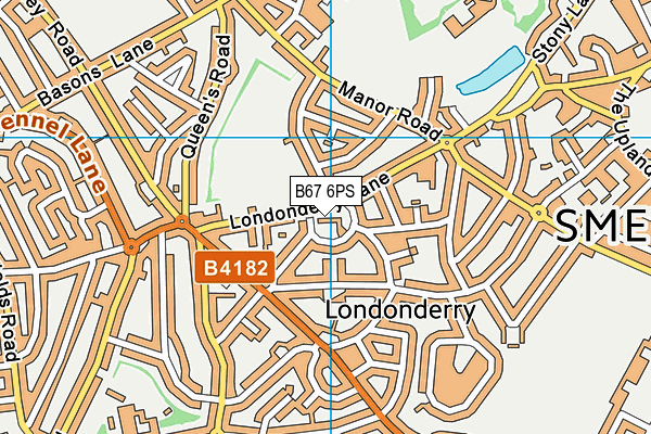 B67 6PS map - OS VectorMap District (Ordnance Survey)