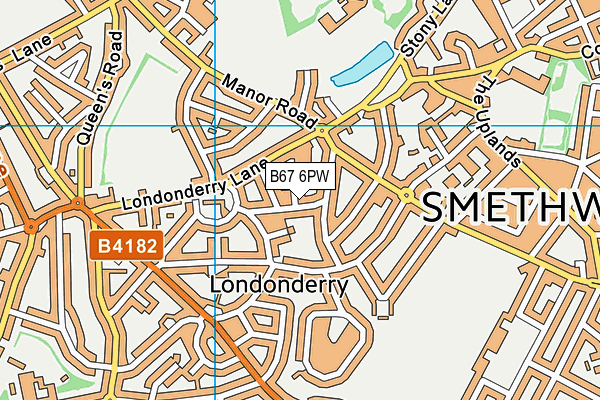 B67 6PW map - OS VectorMap District (Ordnance Survey)