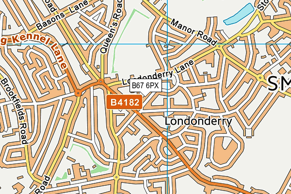 B67 6PX map - OS VectorMap District (Ordnance Survey)