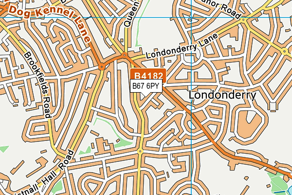 B67 6PY map - OS VectorMap District (Ordnance Survey)