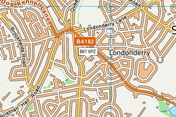 B67 6PZ map - OS VectorMap District (Ordnance Survey)
