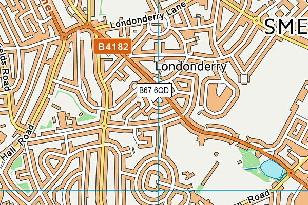 B67 6QD map - OS VectorMap District (Ordnance Survey)