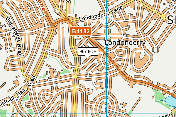 B67 6QE map - OS VectorMap District (Ordnance Survey)