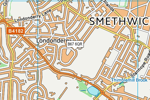 B67 6QR map - OS VectorMap District (Ordnance Survey)