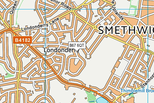 B67 6QT map - OS VectorMap District (Ordnance Survey)