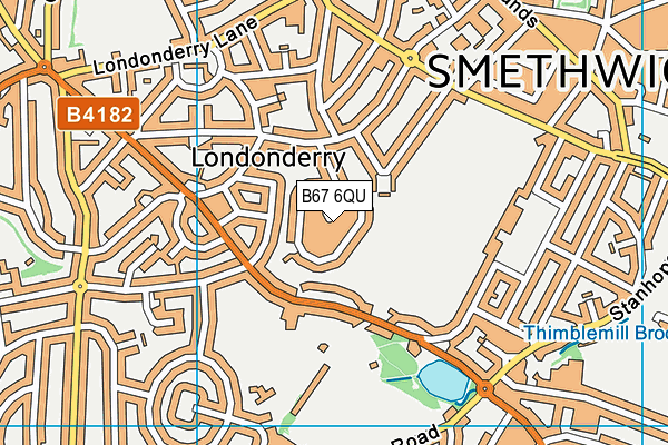 B67 6QU map - OS VectorMap District (Ordnance Survey)