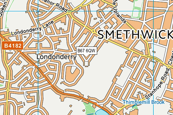 B67 6QW map - OS VectorMap District (Ordnance Survey)