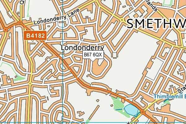 B67 6QX map - OS VectorMap District (Ordnance Survey)