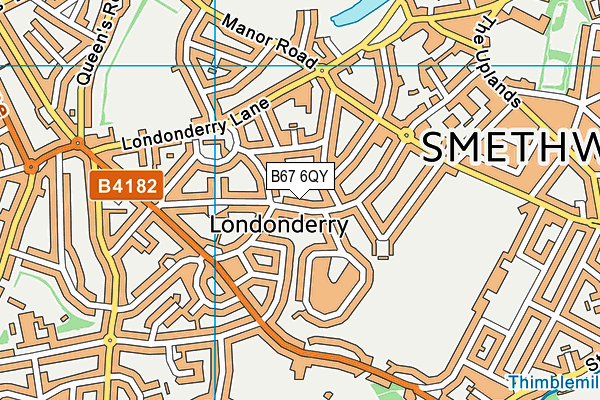 B67 6QY map - OS VectorMap District (Ordnance Survey)