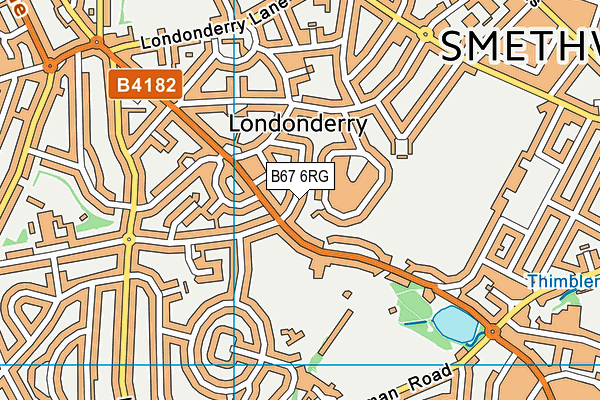 B67 6RG map - OS VectorMap District (Ordnance Survey)