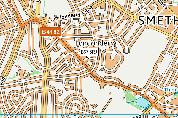 B67 6RJ map - OS VectorMap District (Ordnance Survey)