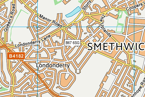 B67 6SG map - OS VectorMap District (Ordnance Survey)