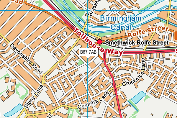 B67 7AB map - OS VectorMap District (Ordnance Survey)